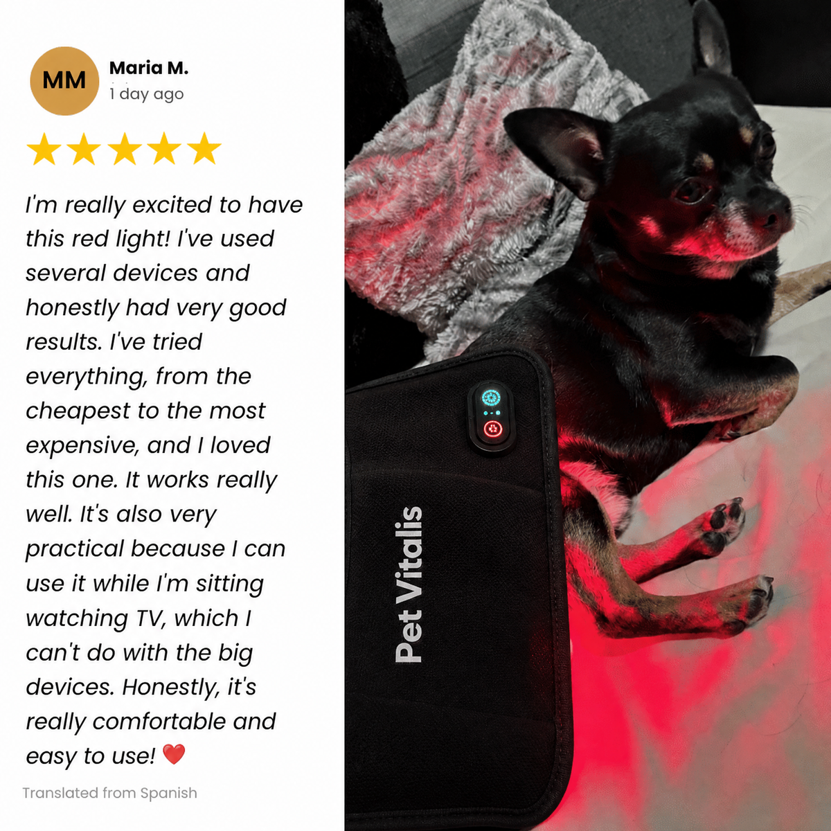 Customer review translated from Spanish