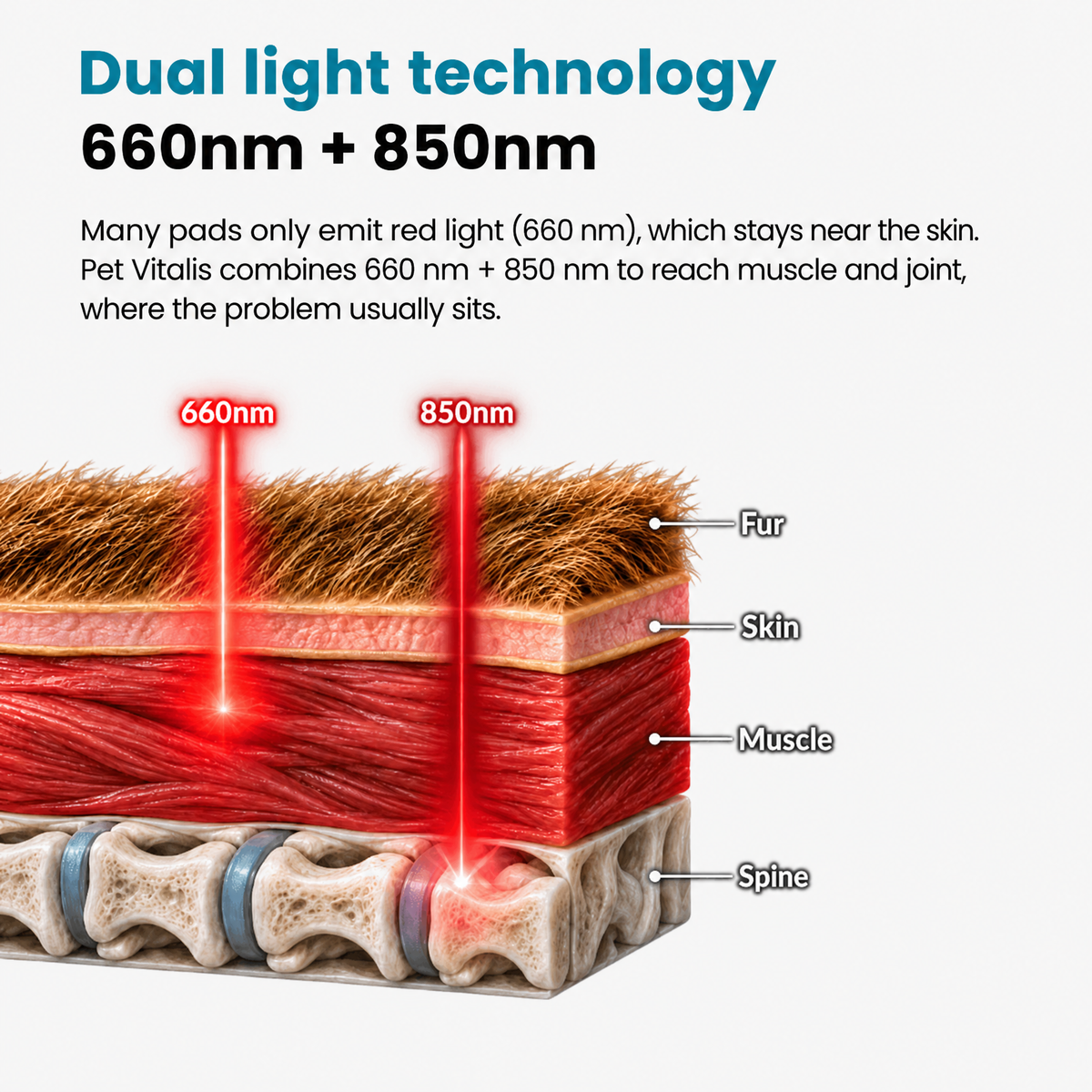 Dual light technology 660 nm and 850 nm infographic